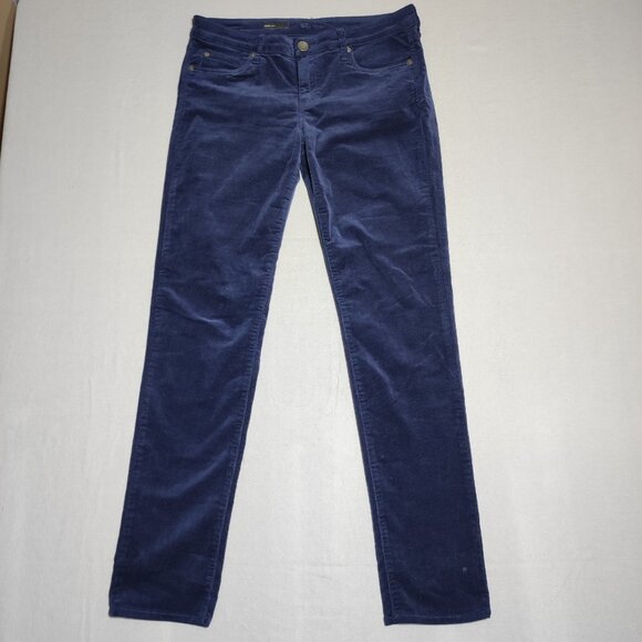 KUT from the Kloth corduroy pants women's size 10 blue colour Diana Skinny - Picture 1 of 14